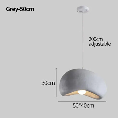 Modern grey decorbites cement wind cloud pendant light with soft rounded dome and adjustable 200cm hanging chain