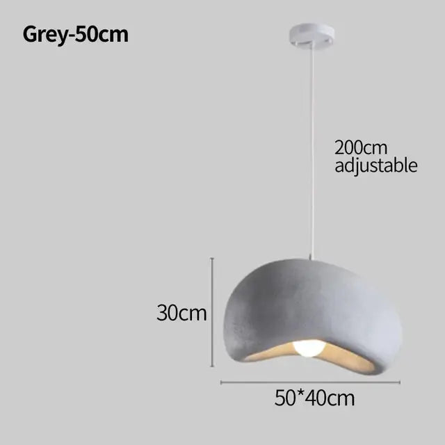 Modern grey decorbites cement wind cloud pendant light with soft rounded dome and adjustable 200cm hanging chain