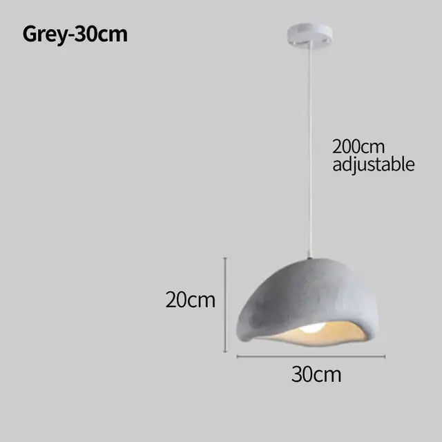 A modern grey cement wind cloud pendant light with textured dome shade and adjustable 200cm cord for living room decorbites cement wind