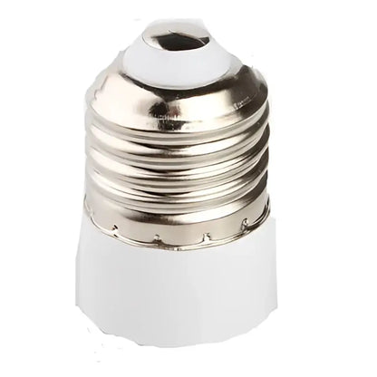 White ceramic and copper bulb socket converter with white plastic and metal adapter for decorbites bulb socket use