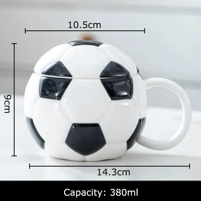 White and black ceramic mug with glossy finish in a decorbites baseball shape ceramic mug with lid for kitchen use