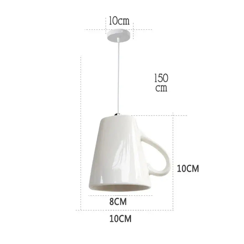 White ceramic teapot led pendant light with glossy finish and integrated handle for warm kitchen decorbites ceramic led lighting
