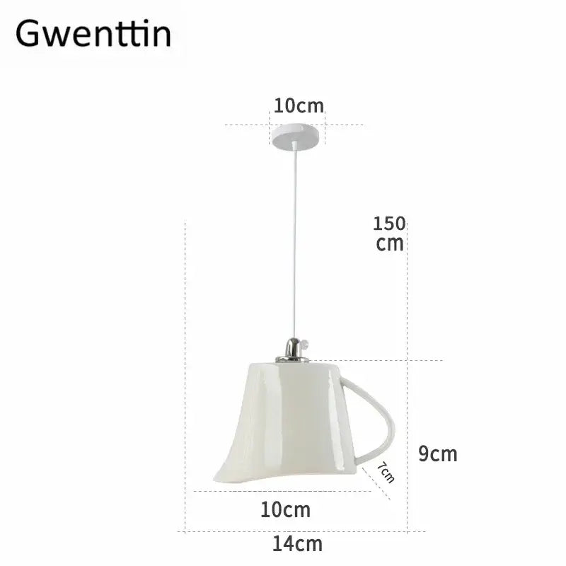 White ceramic teapot led pendant lights with sleek glossy finish and curved handle for warm kitchen decorbites ceramic led decor