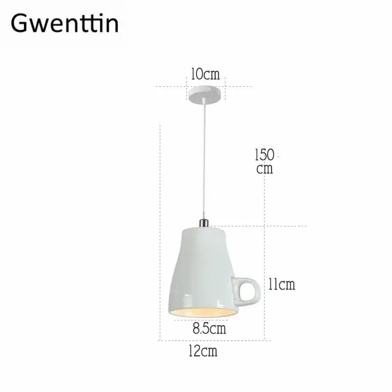 White ceramic teapot led pendant light with handle and metallic suspension hardware for warm kitchen decorbites ceramic led lighting