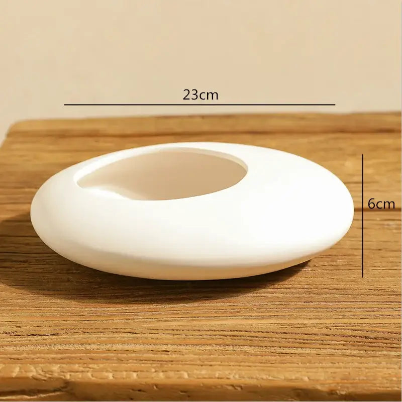 White cobblestone deformation ceramic ashtray with smooth rounded oval shape for decorbites cobblestone deformation decor