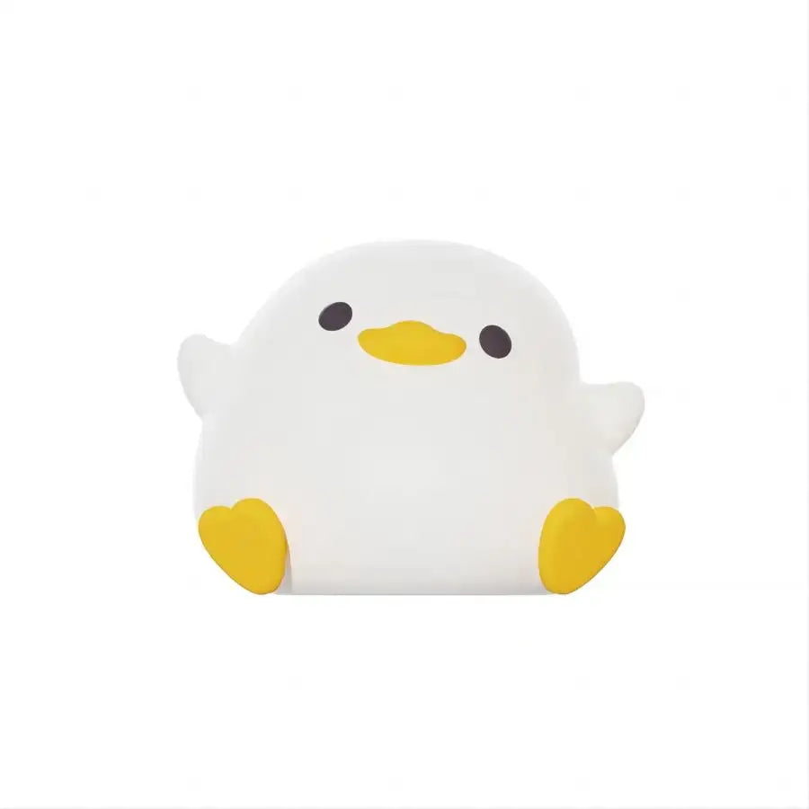 White duck silicone night light with soft plush texture yellow beak and feet ideal for bedroom decorbites duck silicone