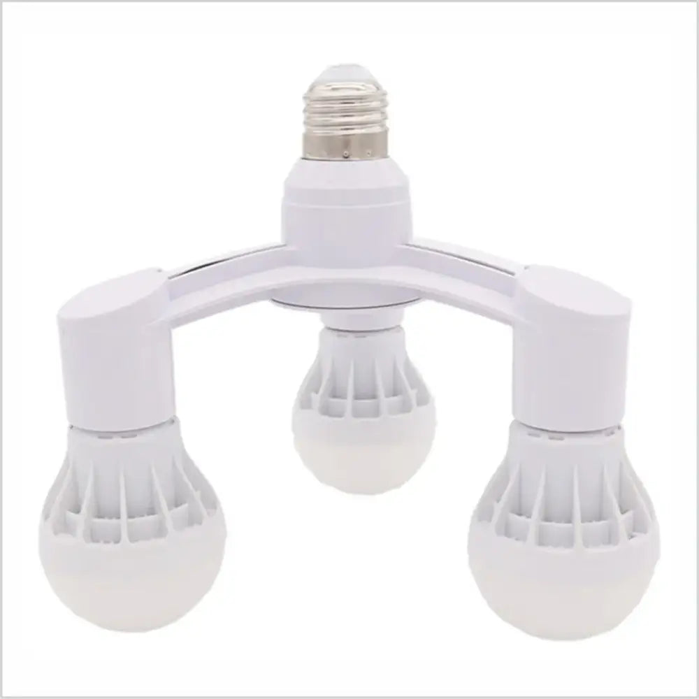 White e27 lamp holder converter pack with three-light LED bulbs for versatile living room lighting