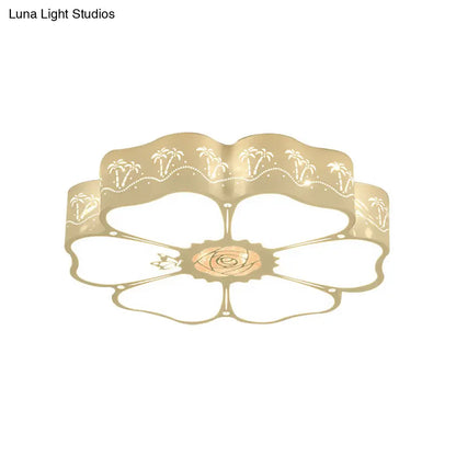DecorBites™ DecorBites™ White Etched Petal Metal Ceiling Light for Kids' Bedroom or Bathroom