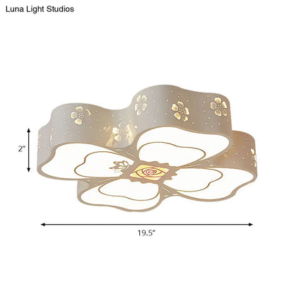 DecorBites™ DecorBites™ White Etched Petal Metal Ceiling Light for Kids' Bedroom or Bathroom