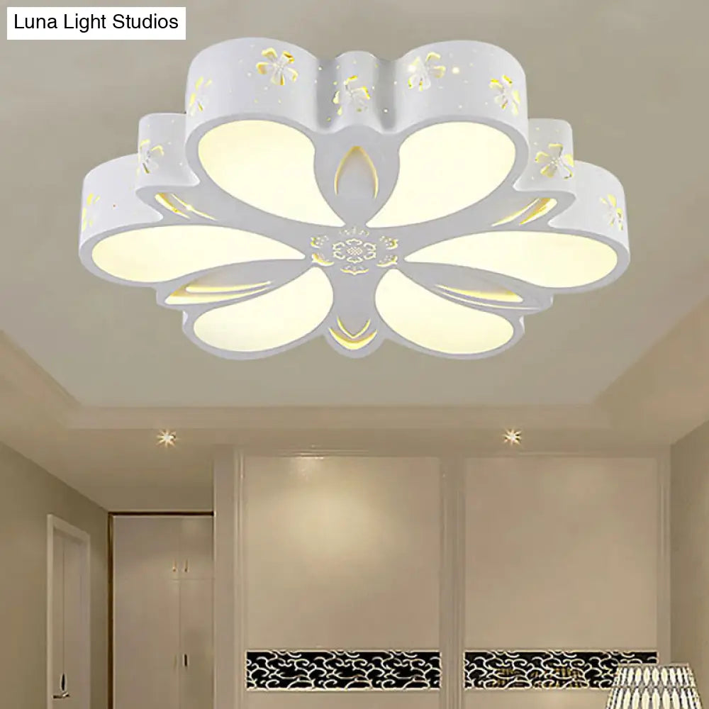DecorBites™ DecorBites™ White Etched Petal Metal Ceiling Light for Kids' Bedroom or Bathroom