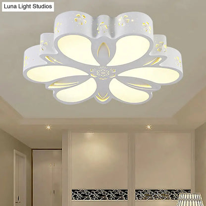 DecorBites™ DecorBites™ White Etched Petal Metal Ceiling Light for Kids' Bedroom or Bathroom