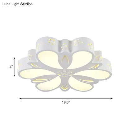 DecorBites™ DecorBites™ White Etched Petal Metal Ceiling Light for Kids' Bedroom or Bathroom