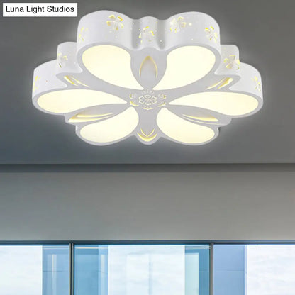 DecorBites™ DecorBites™ White Etched Petal Metal Ceiling Light for Kids' Bedroom or Bathroom