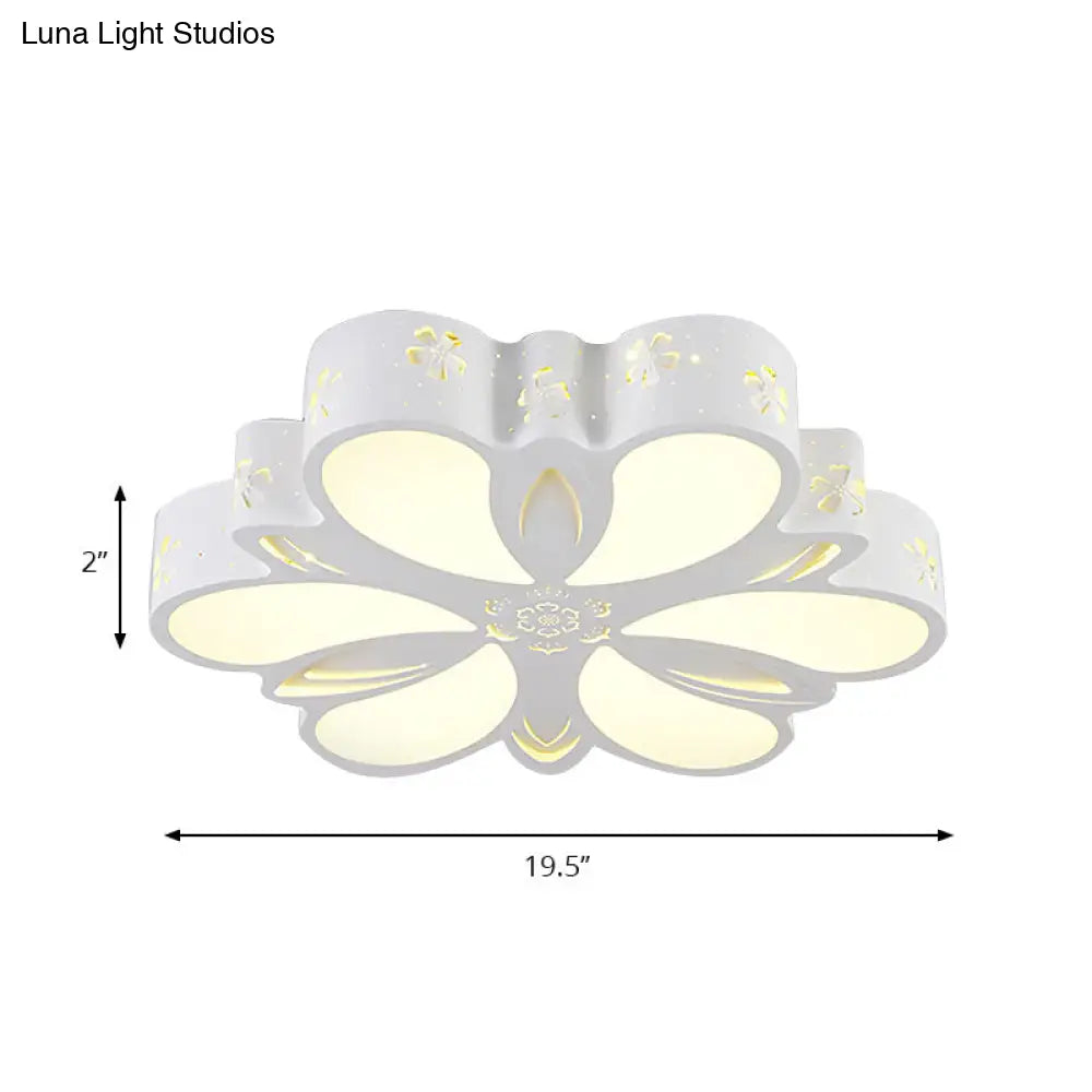 DecorBites™ DecorBites™ White Etched Petal Metal Ceiling Light for Kids' Bedroom or Bathroom