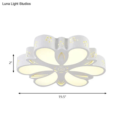 DecorBites™ DecorBites™ White Etched Petal Metal Ceiling Light for Kids' Bedroom or Bathroom
