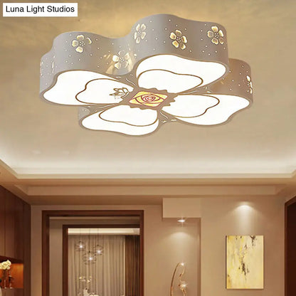 DecorBites™ DecorBites™ White Etched Petal Metal Ceiling Light for Kids' Bedroom or Bathroom