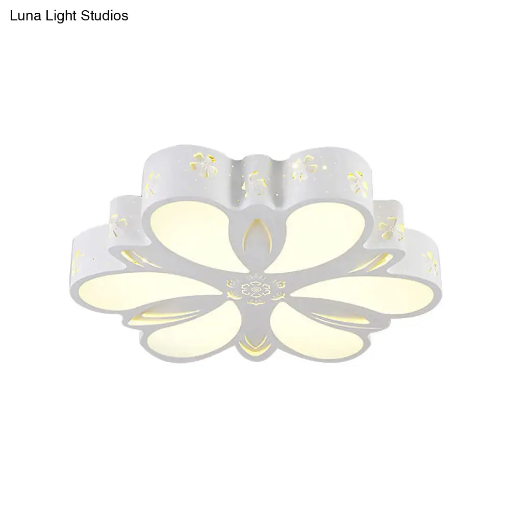 DecorBites™ DecorBites™ White Etched Petal Metal Ceiling Light for Kids' Bedroom or Bathroom