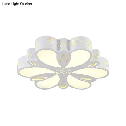 DecorBites™ DecorBites™ White Etched Petal Metal Ceiling Light for Kids' Bedroom or Bathroom
