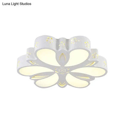 DecorBites™ DecorBites™ White Etched Petal Metal Ceiling Light for Kids' Bedroom or Bathroom