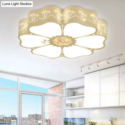 DecorBites™ DecorBites™ White Etched Petal Metal Ceiling Light for Kids' Bedroom or Bathroom