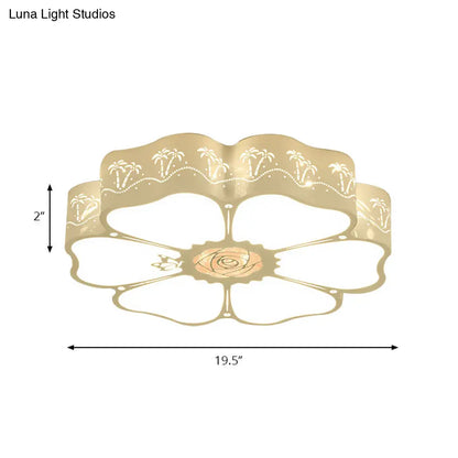 DecorBites™ DecorBites™ White Etched Petal Metal Ceiling Light for Kids' Bedroom or Bathroom