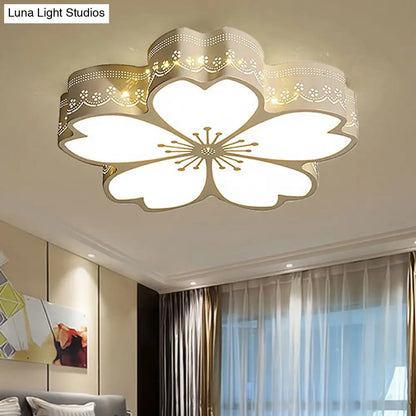 DecorBites™ DecorBites™ White Etched Petal Metal Ceiling Light for Kids' Bedroom or Bathroom