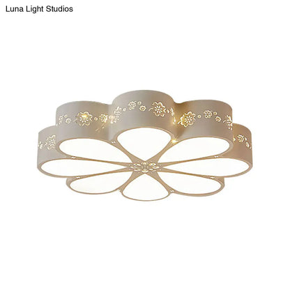 DecorBites™ DecorBites™ White Etched Petal Metal Ceiling Light for Kids' Bedroom or Bathroom