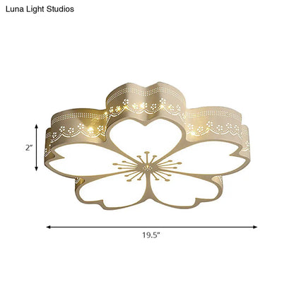 DecorBites™ DecorBites™ White Etched Petal Metal Ceiling Light for Kids' Bedroom or Bathroom