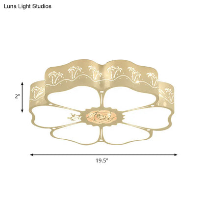 DecorBites™ DecorBites™ White Etched Petal Metal Ceiling Light for Kids' Bedroom or Bathroom