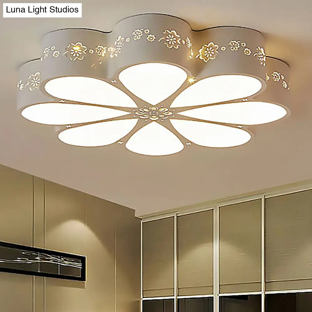 DecorBites™ DecorBites™ White Etched Petal Metal Ceiling Light for Kids' Bedroom or Bathroom