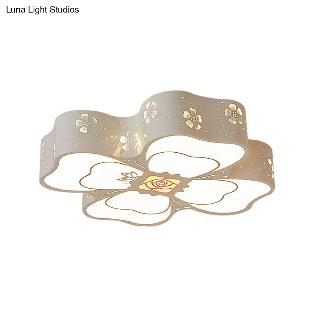 DecorBites™ DecorBites™ White Etched Petal Metal Ceiling Light for Kids' Bedroom or Bathroom