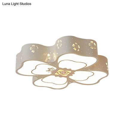 DecorBites™ DecorBites™ White Etched Petal Metal Ceiling Light for Kids' Bedroom or Bathroom