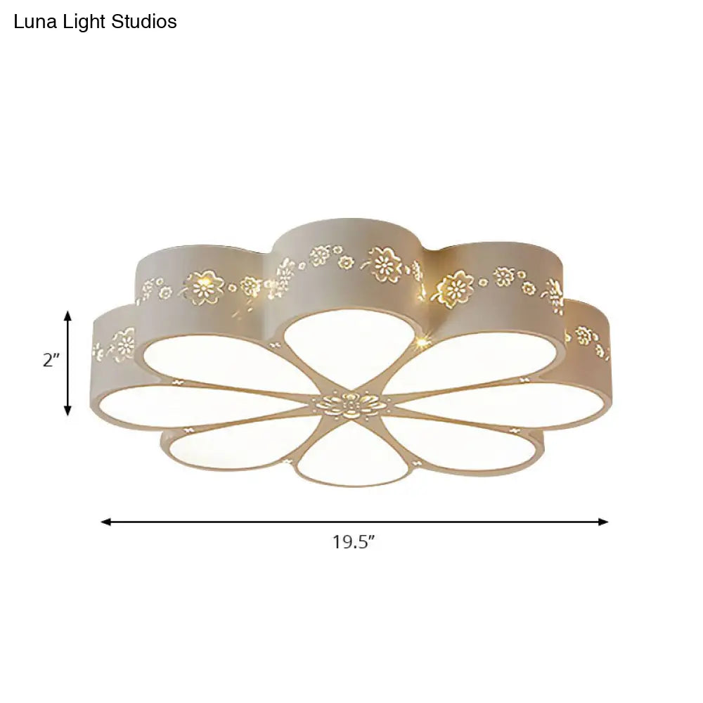DecorBites™ DecorBites™ White Etched Petal Metal Ceiling Light for Kids' Bedroom or Bathroom