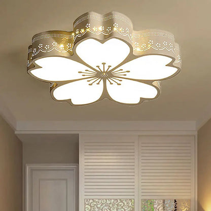 DecorBites™ DecorBites™ White Etched Petal Metal Ceiling Light for Kids' Bedroom or Bathroom