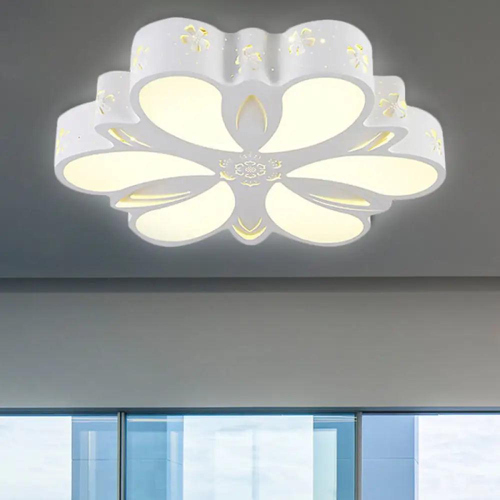 DecorBites™ DecorBites™ White Etched Petal Metal Ceiling Light for Kids' Bedroom or Bathroom