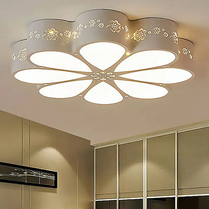 DecorBites™ DecorBites™ White Etched Petal Metal Ceiling Light for Kids' Bedroom or Bathroom