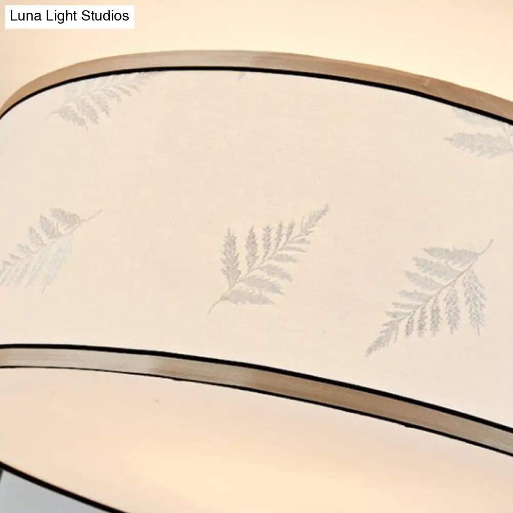 DecorBites™ DecorBites™ White Fabric Ceiling Mounted Drum Fixture - 5-Light Classic Style Flush Mount Lighting (19.5"/23.5" Width)