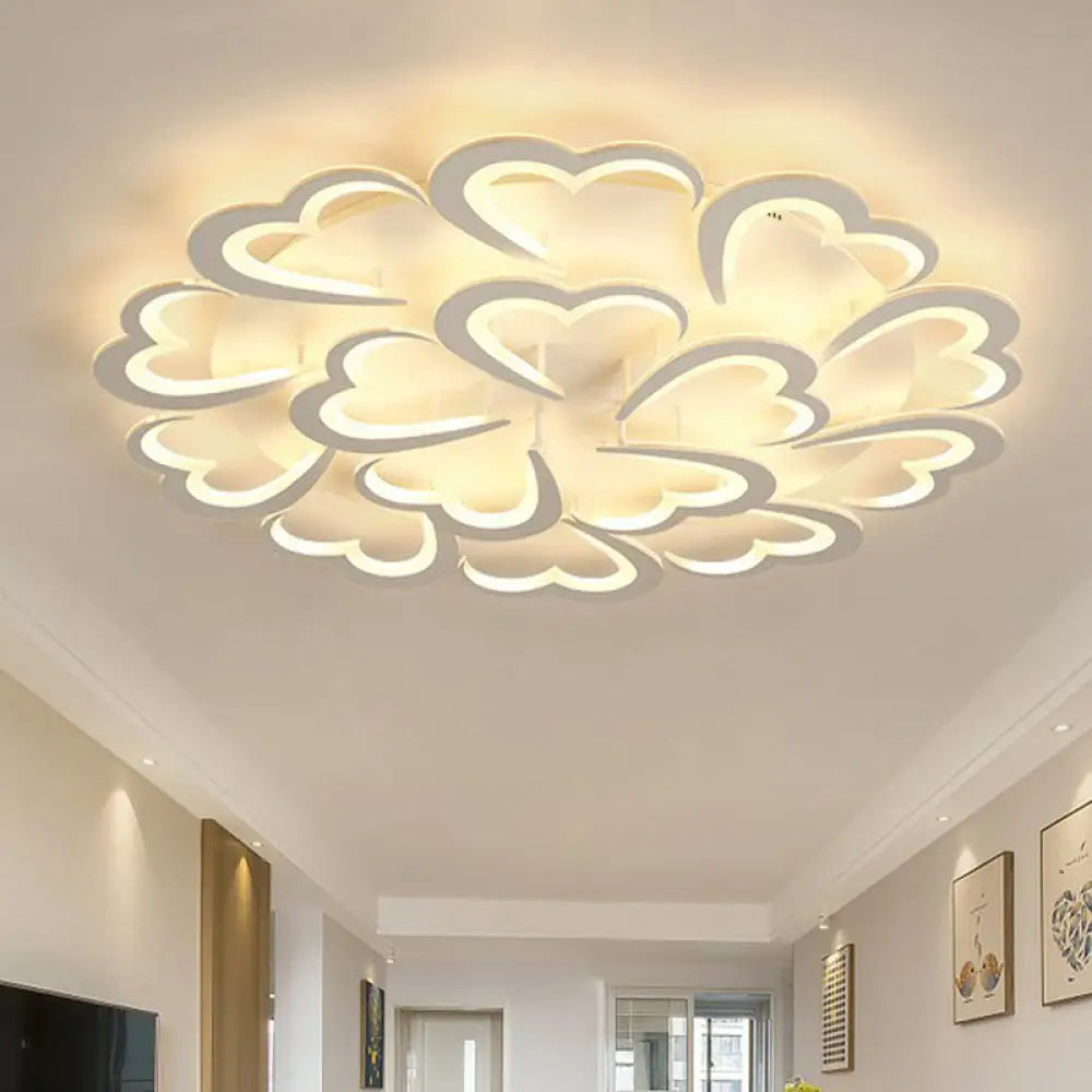 DecorBites™ DecorBites™ White Floral LED Ceiling Light for Minimalist Living Rooms