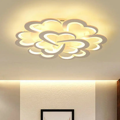 DecorBites™ DecorBites™ White Floral LED Ceiling Light for Minimalist Living Rooms