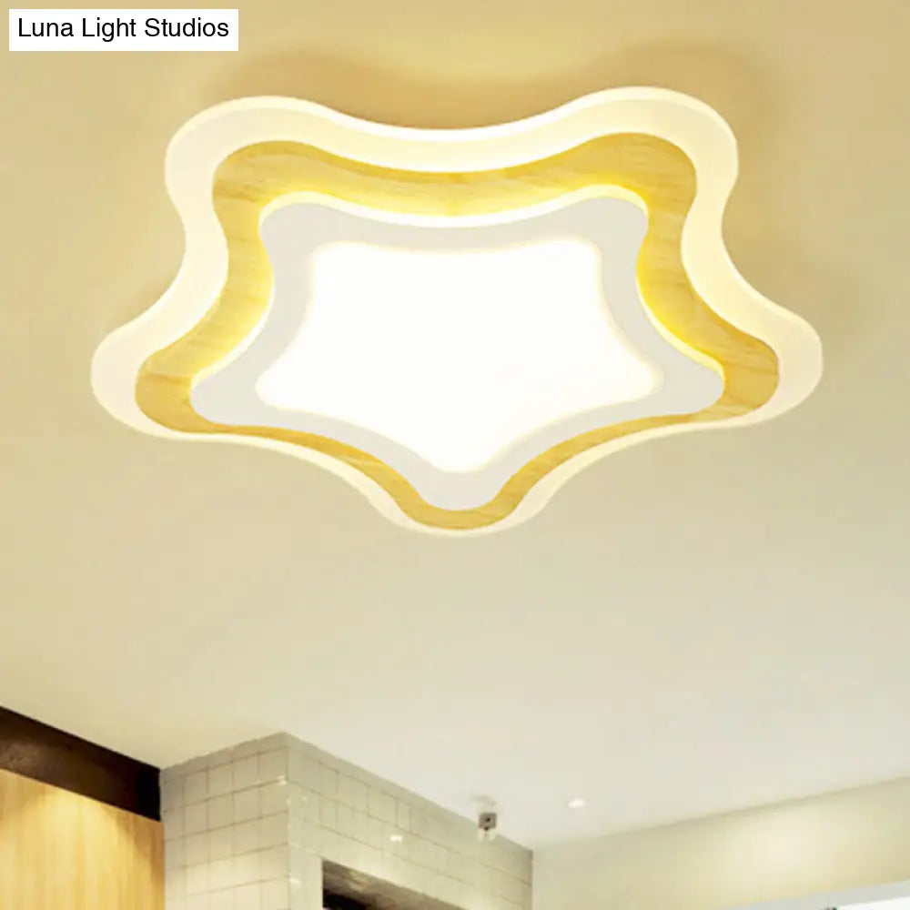 DecorBites™ DecorBites™ White Flush Mount Acrylic Ceiling Lamp for Kids' Study & Dining Room