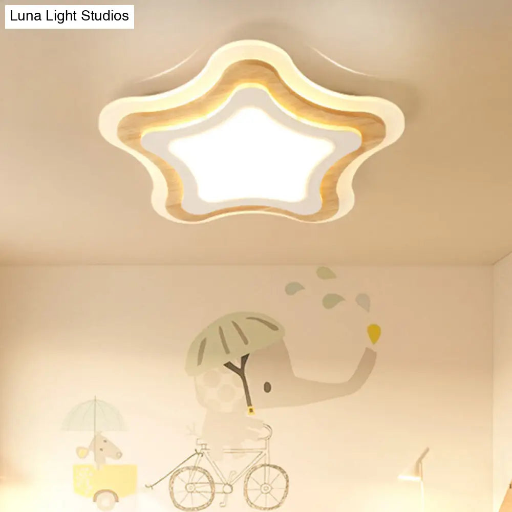 DecorBites™ DecorBites™ White Flush Mount Acrylic Ceiling Lamp for Kids' Study & Dining Room