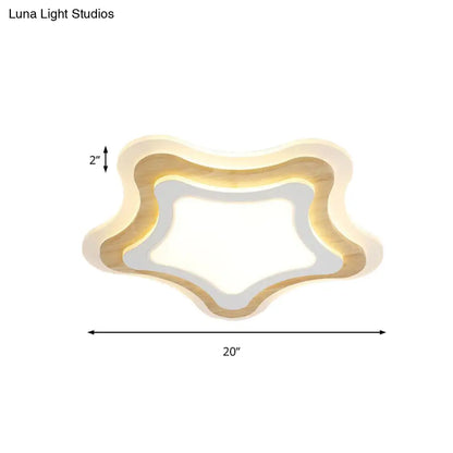 DecorBites™ DecorBites™ White Flush Mount Acrylic Ceiling Lamp for Kids' Study & Dining Room