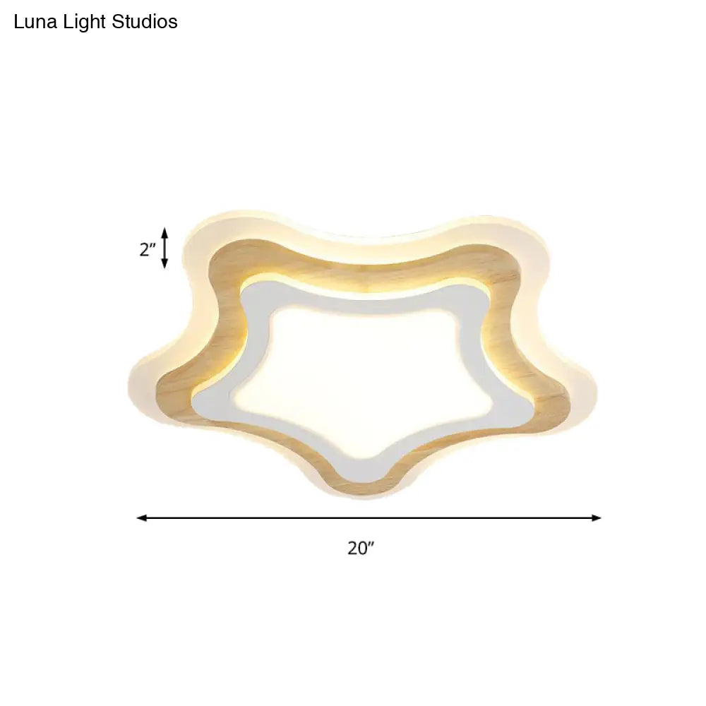 DecorBites™ DecorBites™ White Flush Mount Acrylic Ceiling Lamp for Kids' Study & Dining Room