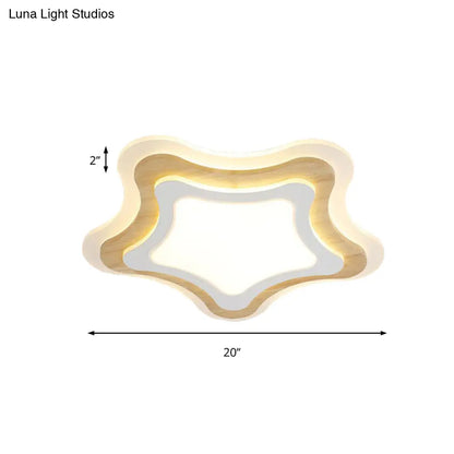 DecorBites™ DecorBites™ White Flush Mount Acrylic Ceiling Lamp for Kids' Study & Dining Room