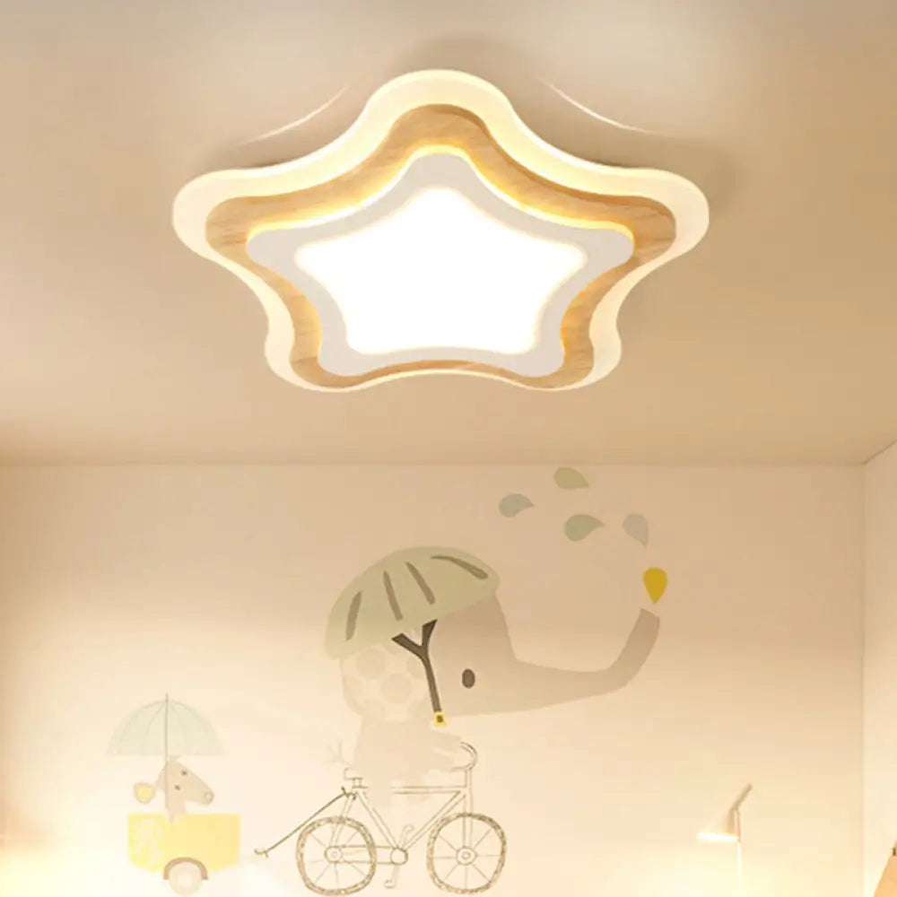 DecorBites™ DecorBites™ White Flush Mount Acrylic Ceiling Lamp for Kids' Study & Dining Room