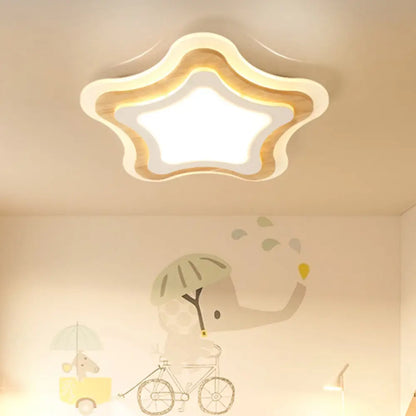 DecorBites™ DecorBites™ White Flush Mount Acrylic Ceiling Lamp for Kids' Study & Dining Room