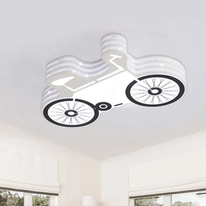 DecorBites™ DecorBites™ White Flushmount Iron Kids LED Ceiling Light with Recessed Diffuser - Ideal for Bicycle Child Dormitory