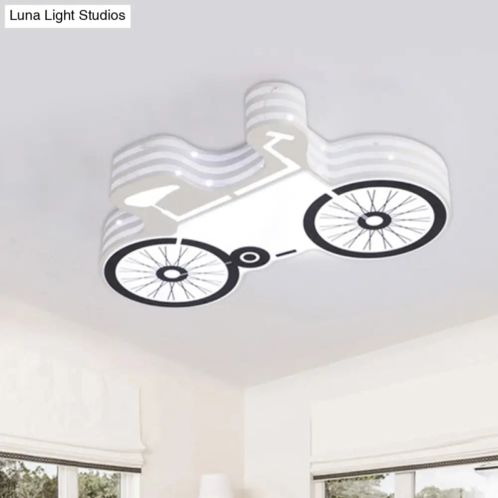 DecorBites™ DecorBites™ White Flushmount Iron Kids LED Ceiling Light with Recessed Diffuser - Ideal for Bicycle Child Dormitory