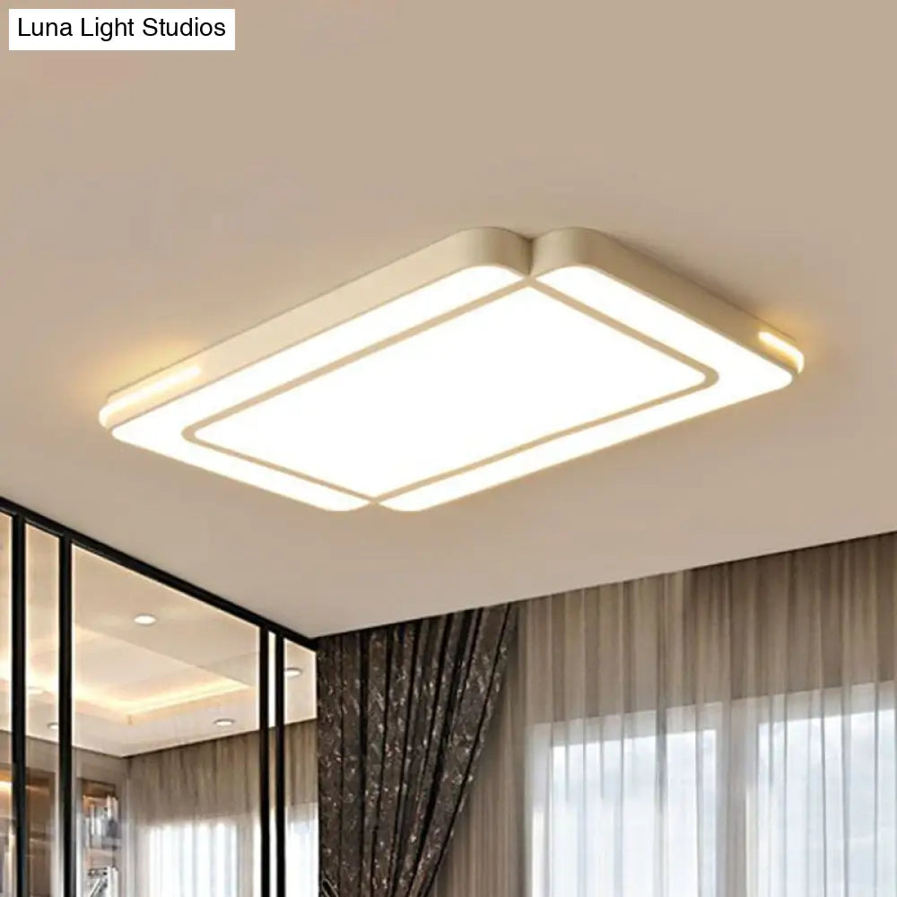 DecorBites™ DecorBites™ White Geometric Acrylic LED Ceiling Flush Mount Light