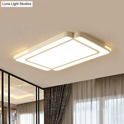 DecorBites™ DecorBites™ White Geometric Acrylic LED Ceiling Flush Mount Light